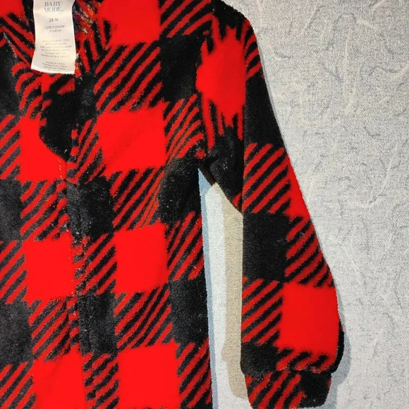Baby Mode Red & Black Checkered Sleeper NWOT in Size 24  mo. - Picture 5 of 9